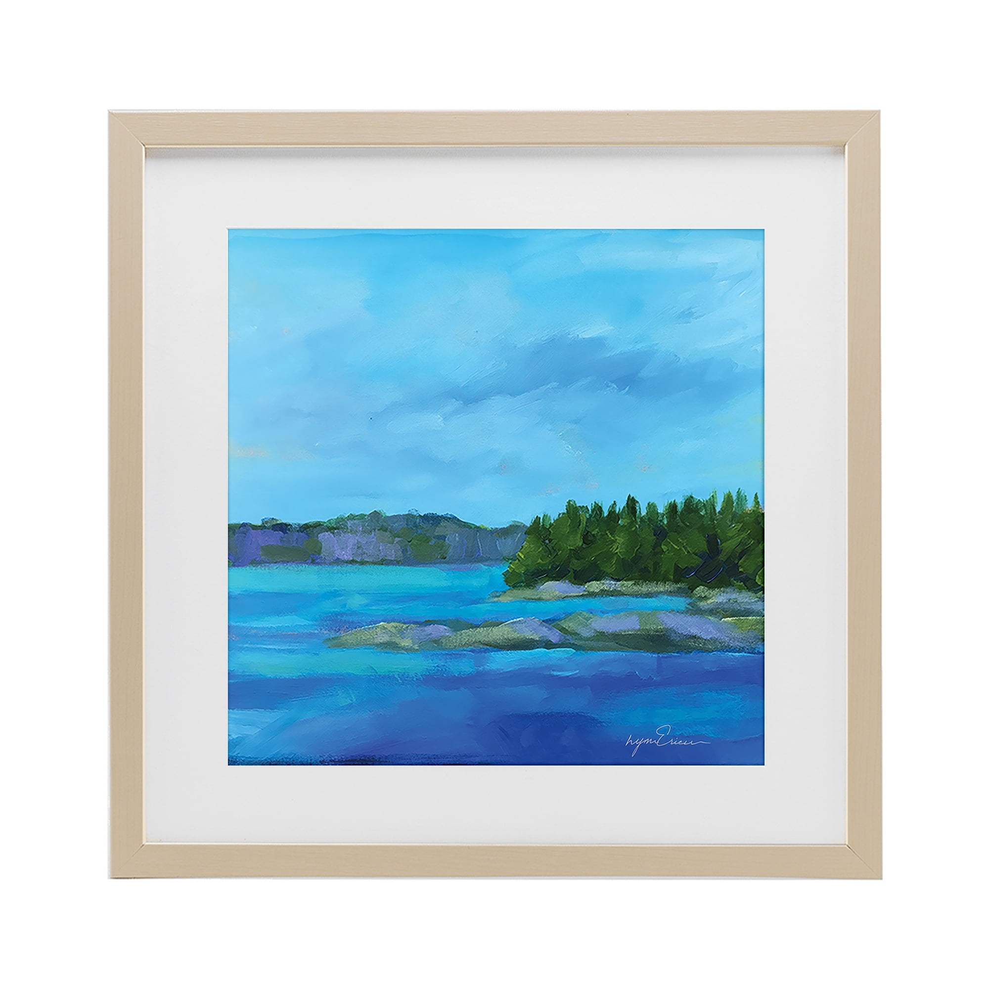 Stupell Industries Tranquil Blue Cove Birch Framed Print Under Glass, design by Lynn Ericson Fine Art