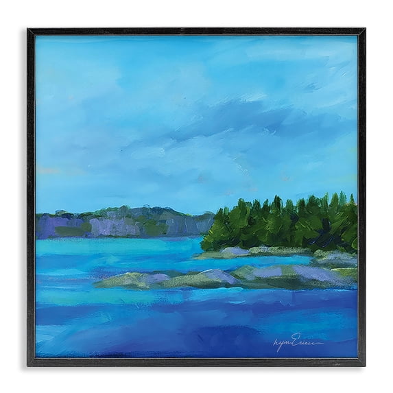 Stupell Industries Rustic Lodge Tranquil Blue Cove Black Framed Giclee Art, 12 x 12, by Lynn Ericson Fine Art