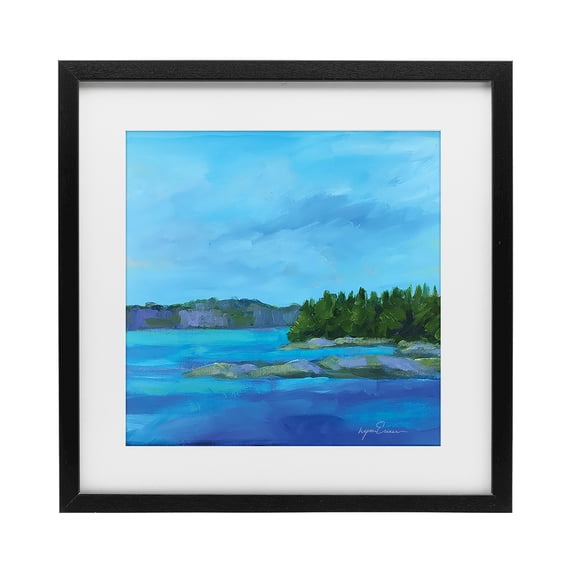 Stupell Industries Rustic Lodge Tranquil Blue Cove Black Framed Print Under Glass, 13 x 13, by Lynn Ericson Fine Art