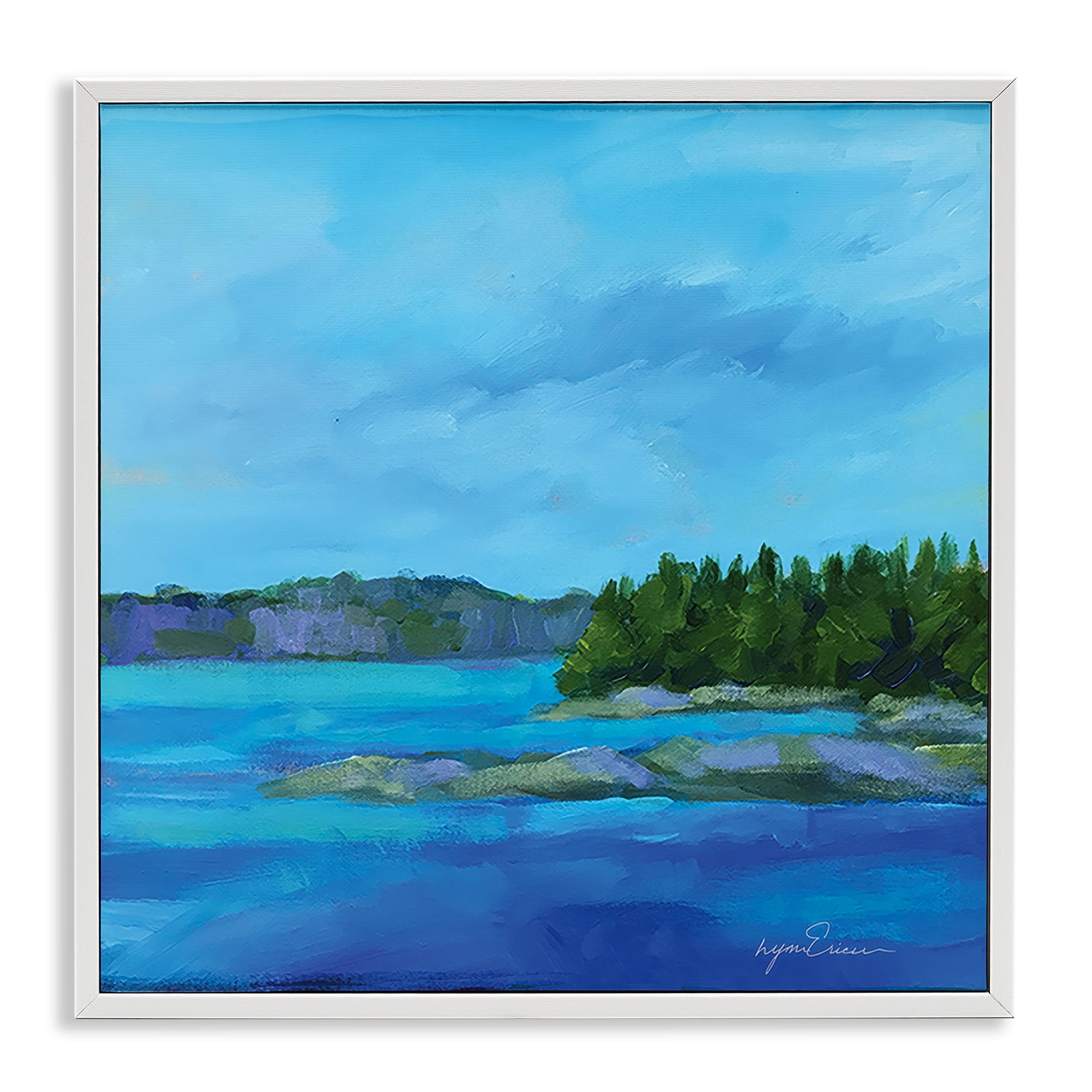 Stupell Industries Tranquil Blue Cove White Framed Giclee Art, design by Lynn Ericson Fine Art