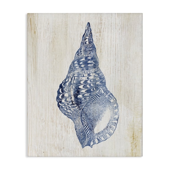 Stupell Industries Tranquil Blue Shell Animals Painting Wrapped Canvas Canvas Art Print Wall Art, 24 x 30