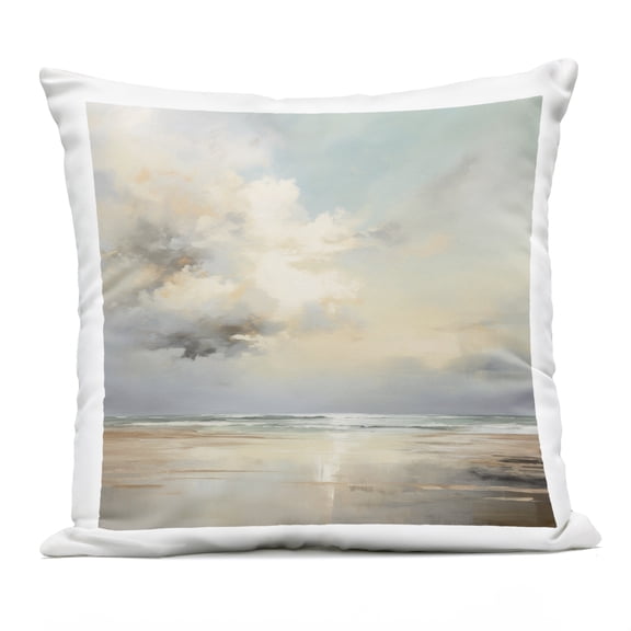 Stupell Industries Tranquil Blue Shores Outdoor Printed Pillow design by Raymond Powers, 18 x 7 x 18