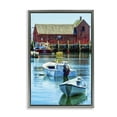 thumbnail image 1 of Stupell Industries Tranquil Boat Harbor Landscape & Nature Painting Gray Floater Framed Canvas Art Print Wall Art, 17 x 25, 1 of 10