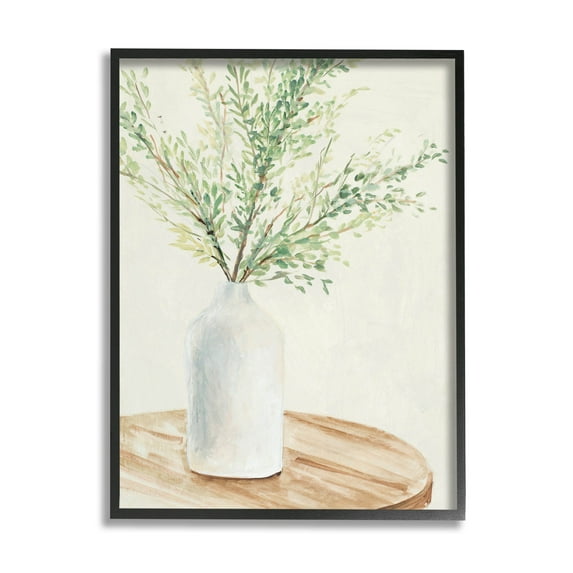 Stupell Industries Tranquil Botanical Still Life Painting Black Framed Art Print Wall Art, Design by Lanie Loreth