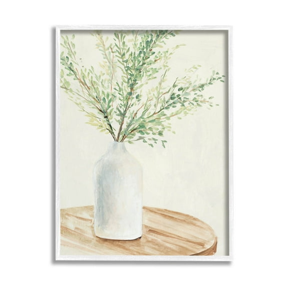 Stupell Industries Tranquil Botanical Still Life Painting White Framed Art Print Wall Art, Design by Lanie Loreth
