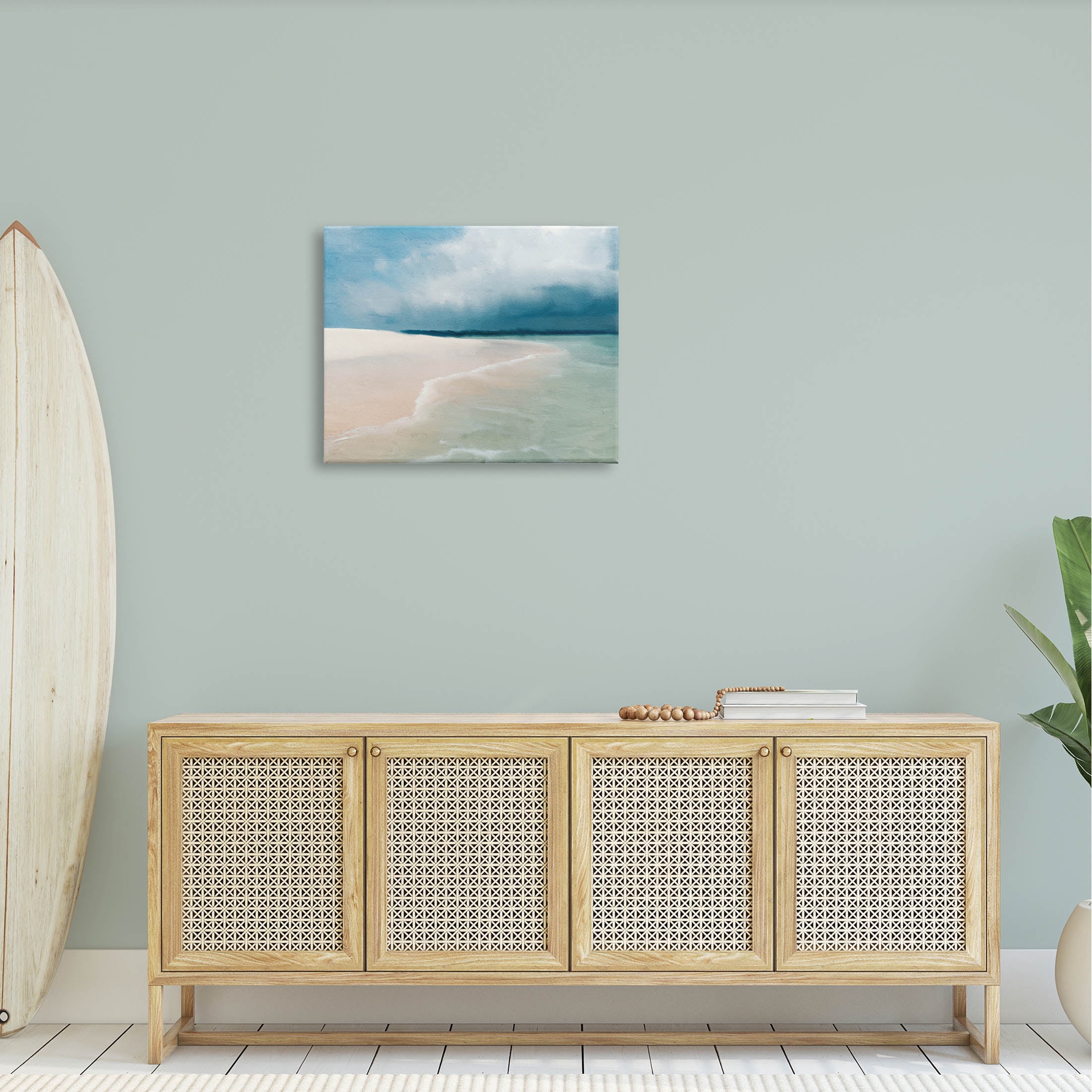 Stupell Industries Tranquil Clear Summer Beach Waves Painting Gallery Wrapped Canvas Print Wall Art, Design by Kim Allen