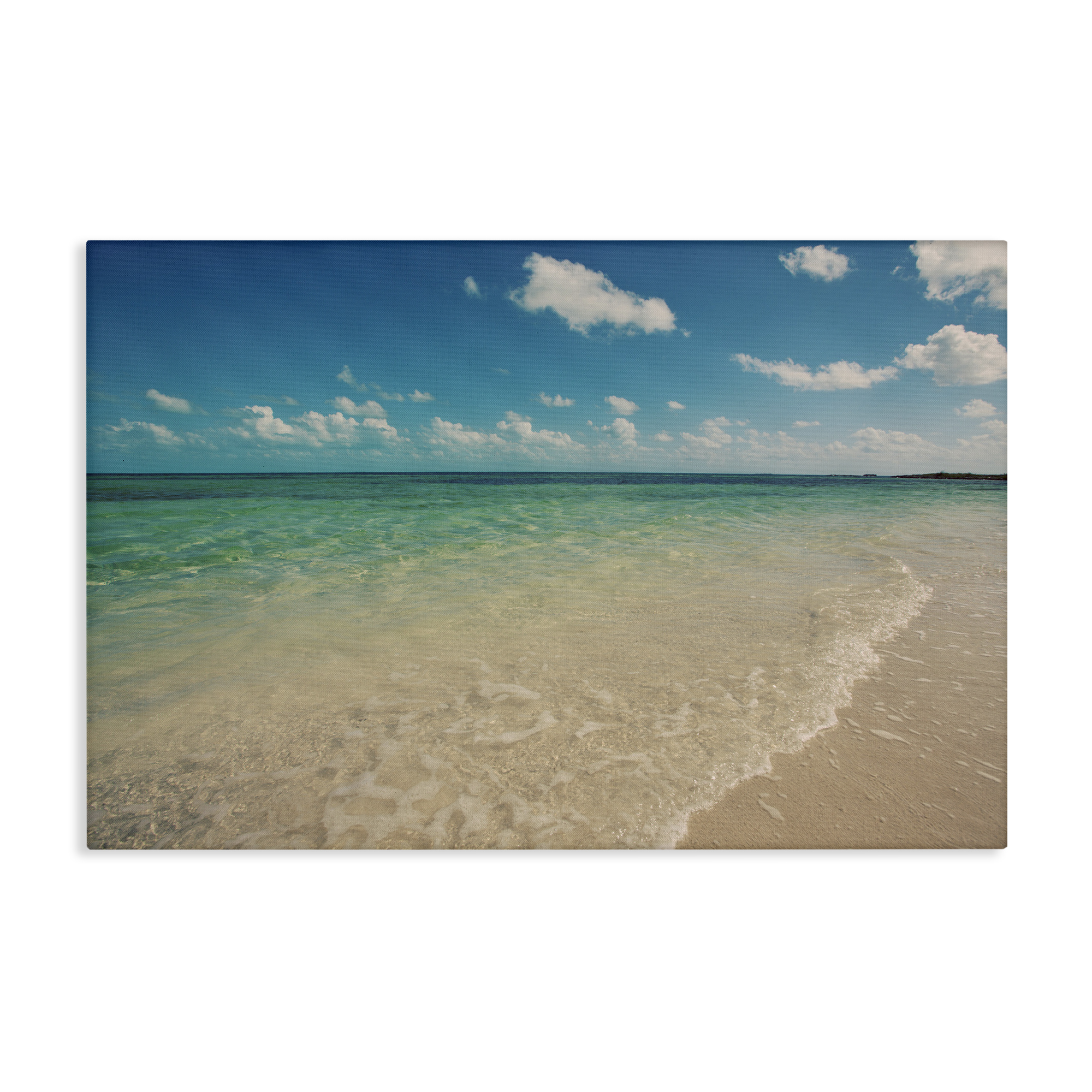 Stupell Industries Tranquil Coast Shore Coastal Photography Gallery Wrapped Canvas Art Print Wall Art, 30 x 20