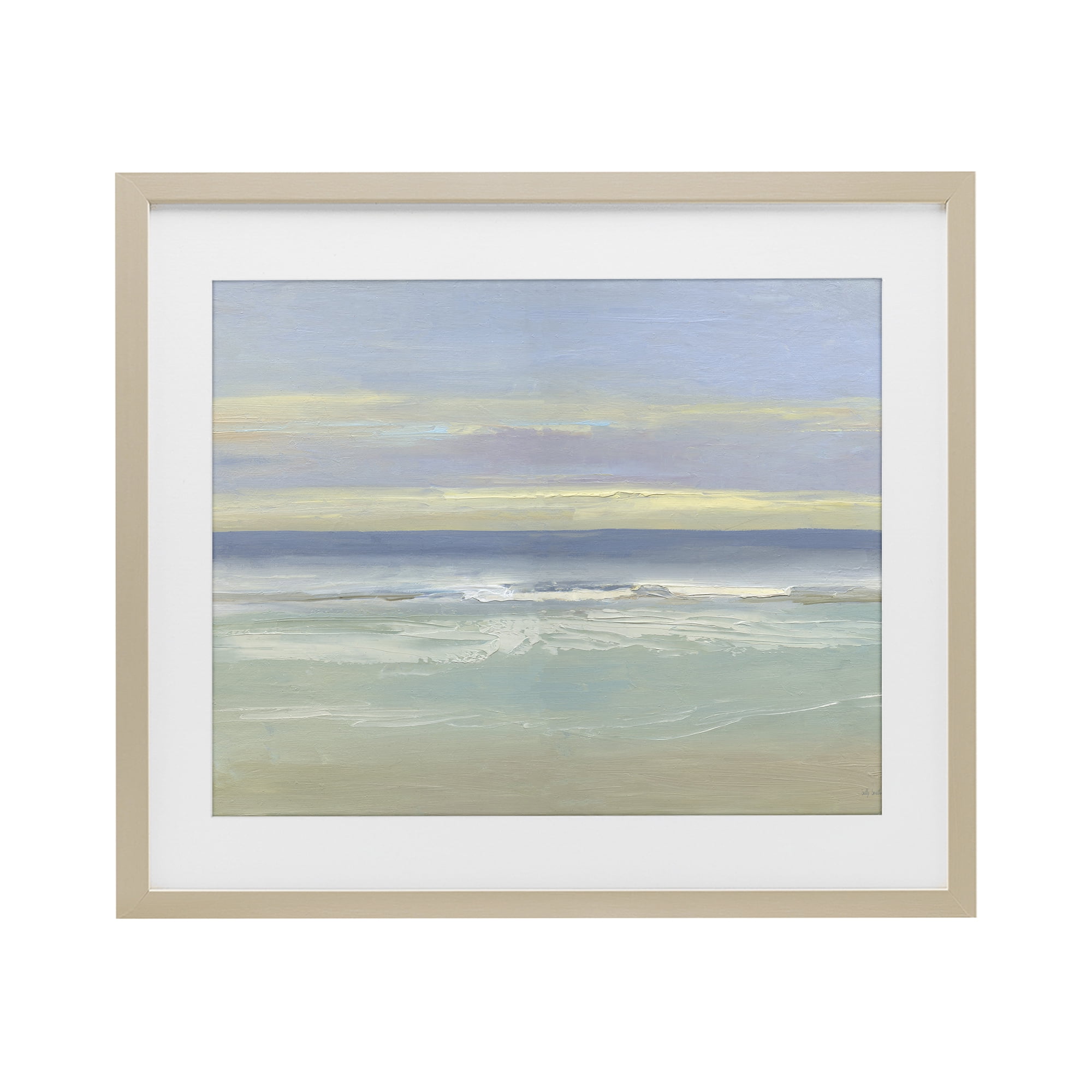 Stupell Industries Tranquil Coastal Morning Waves Birch Framed Print Under Glass, design by Sally Swatland
