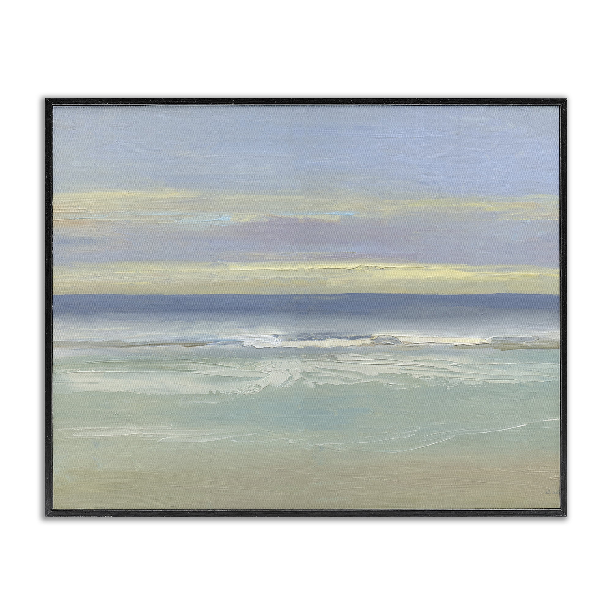 Stupell Industries Tranquil Coastal Morning Waves Black Framed Giclee Art, design by Sally Swatland