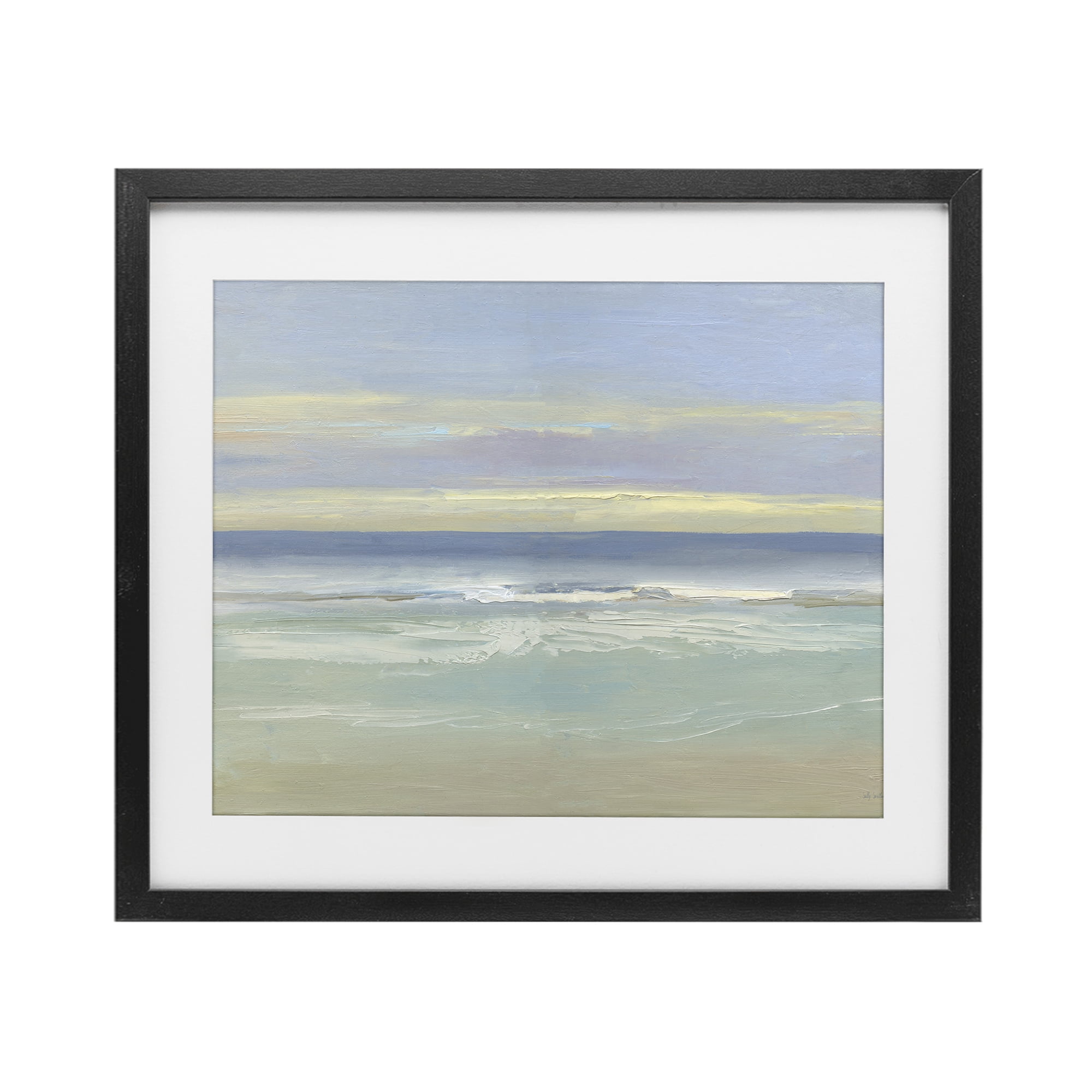Stupell Industries Tranquil Coastal Morning Waves Black Framed Print Under Glass, design by Sally Swatland