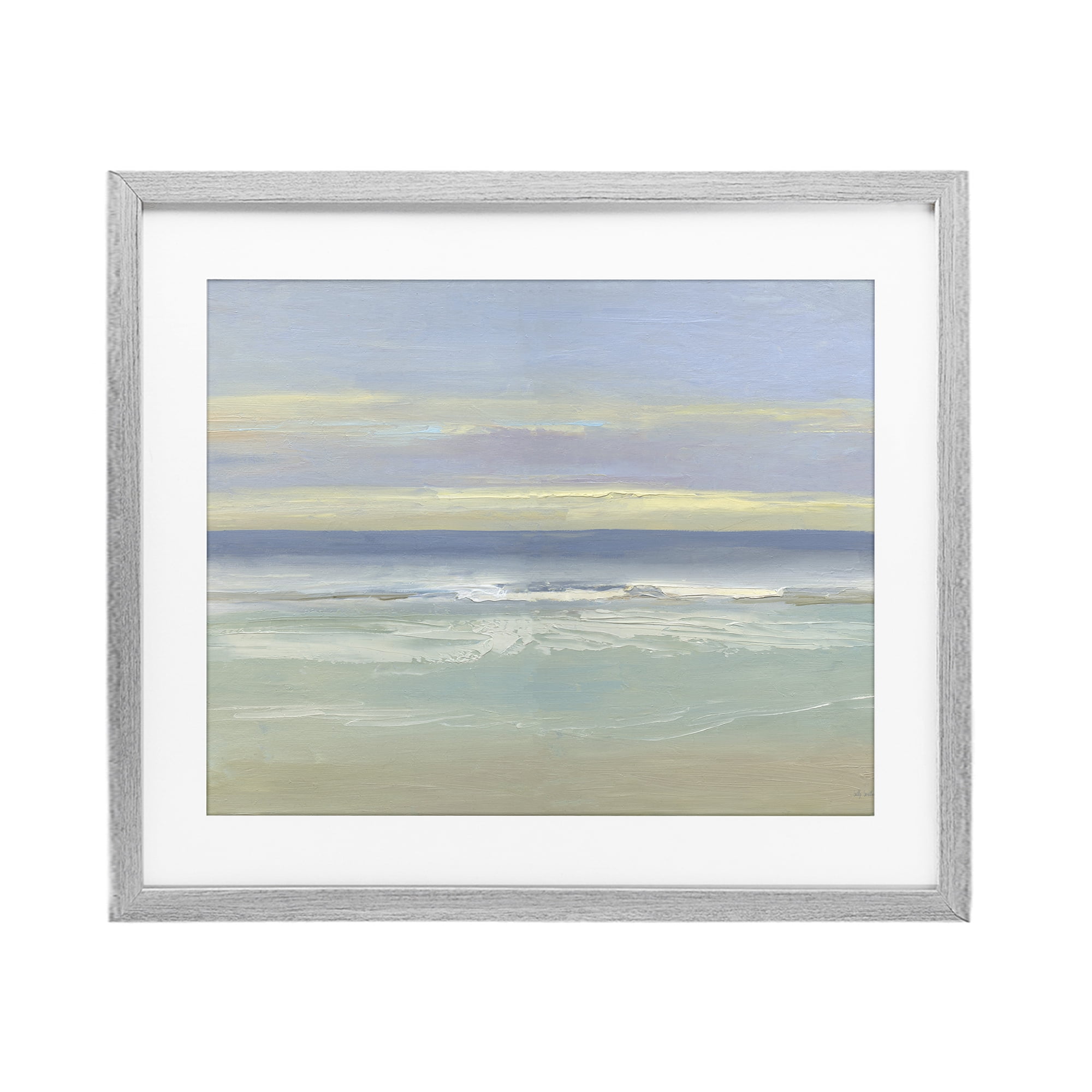 Stupell Industries Tranquil Coastal Morning Waves Gray Framed Print Under Glass, design by Sally Swatland