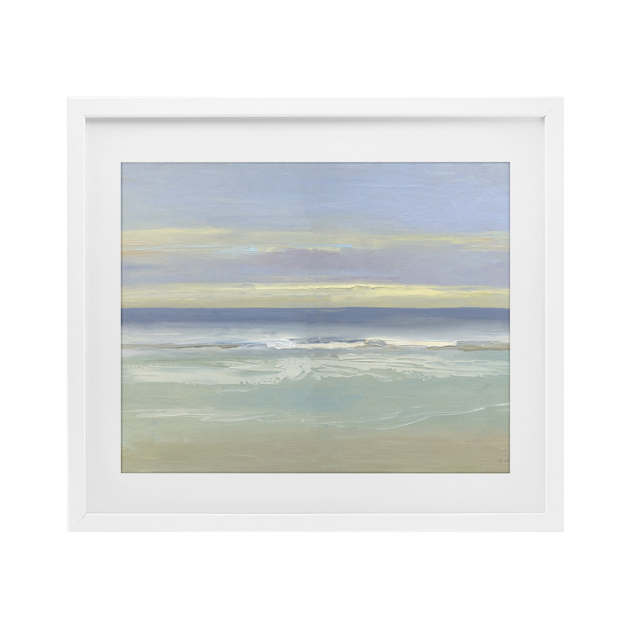Stupell Industries Tranquil Coastal Morning Waves White Framed Print Under Glass, design by Sally Swatland