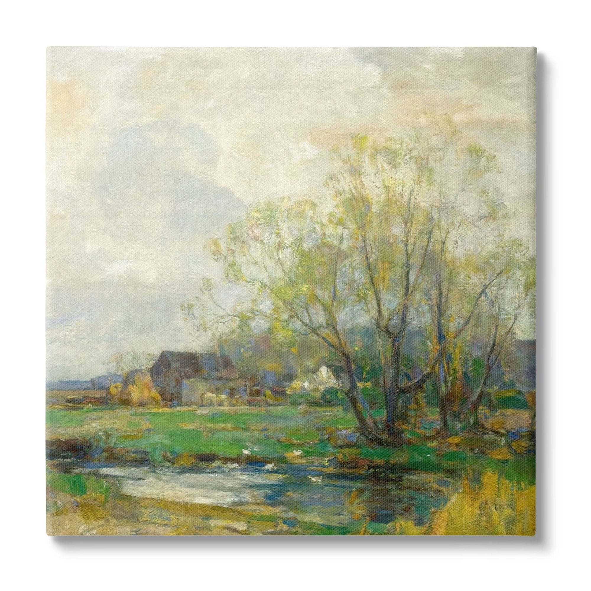 Stupell Industries Tranquil Countryside Marsh Distant Farm Land Trees Canvas Wall Art, 24 x 24, Design by Alpenglow Workshop