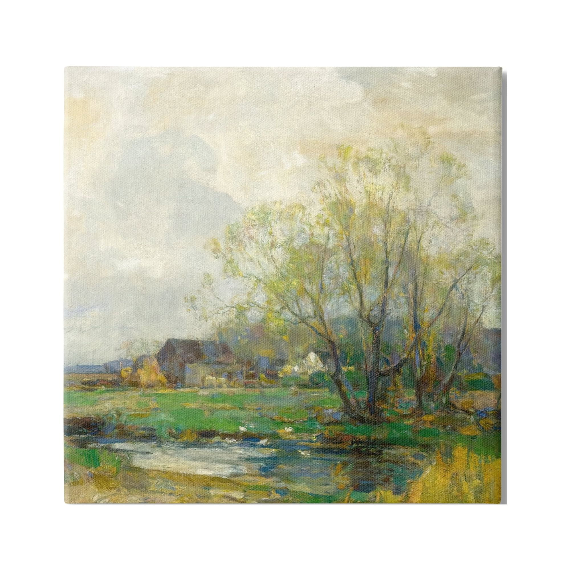 Stupell Industries Tranquil Countryside Marsh Distant Farm Land Trees Canvas Wall Art, 36 x 36, Design by Alpenglow Workshop