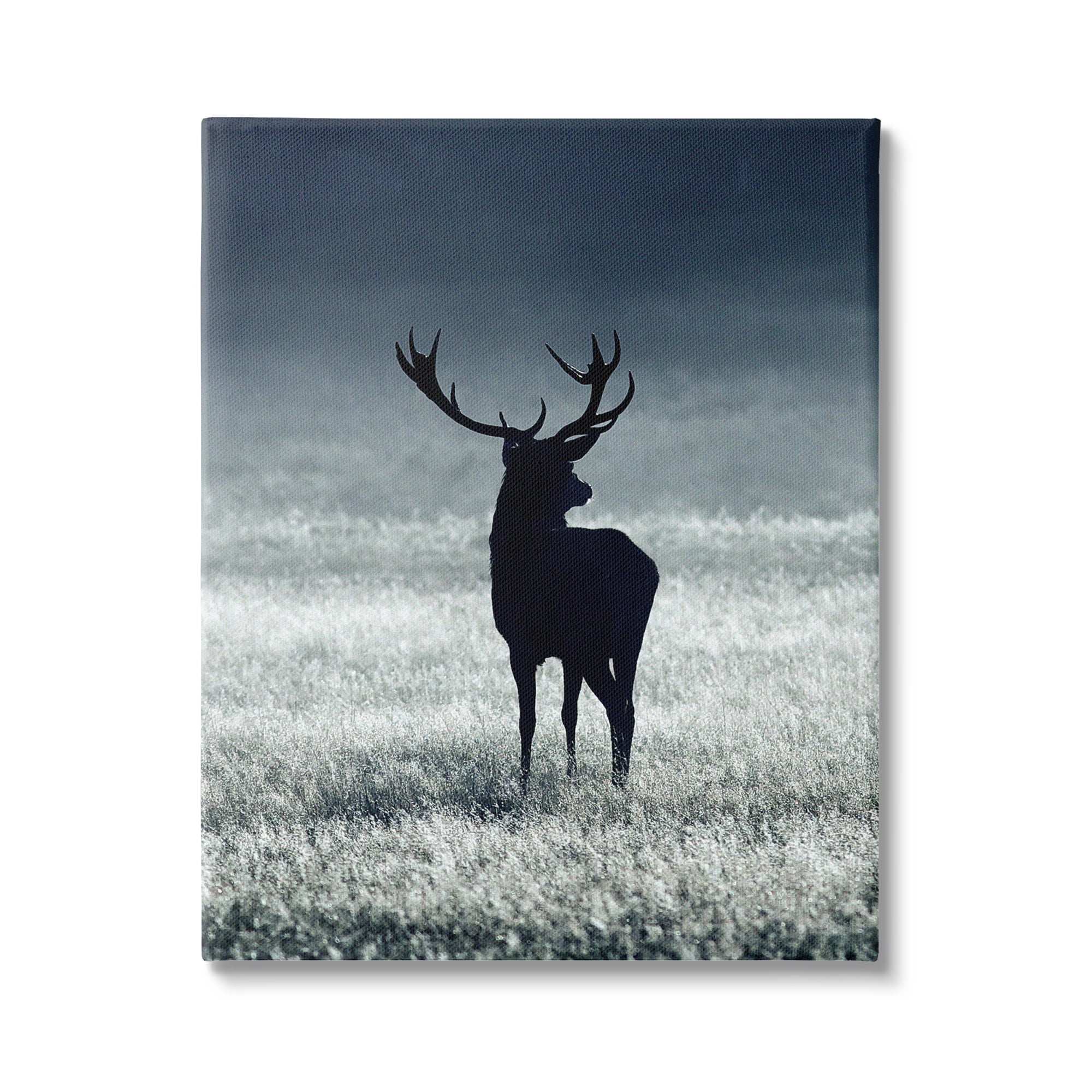 Stupell Industries Tranquil Deer Silhouette Foggy Winter Field Landscape Photography Gallery-Wrapped Canvas Print Wall Art, 24x30, by Incado