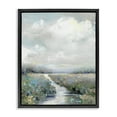 thumbnail image 1 of Stupell Industries Tranquil Flowers Blooming Meadow Path Puffy Clouds Painting Jet Black Floating Framed Canvas Print Wall Art, Design by Sally Swatland, 1 of 5