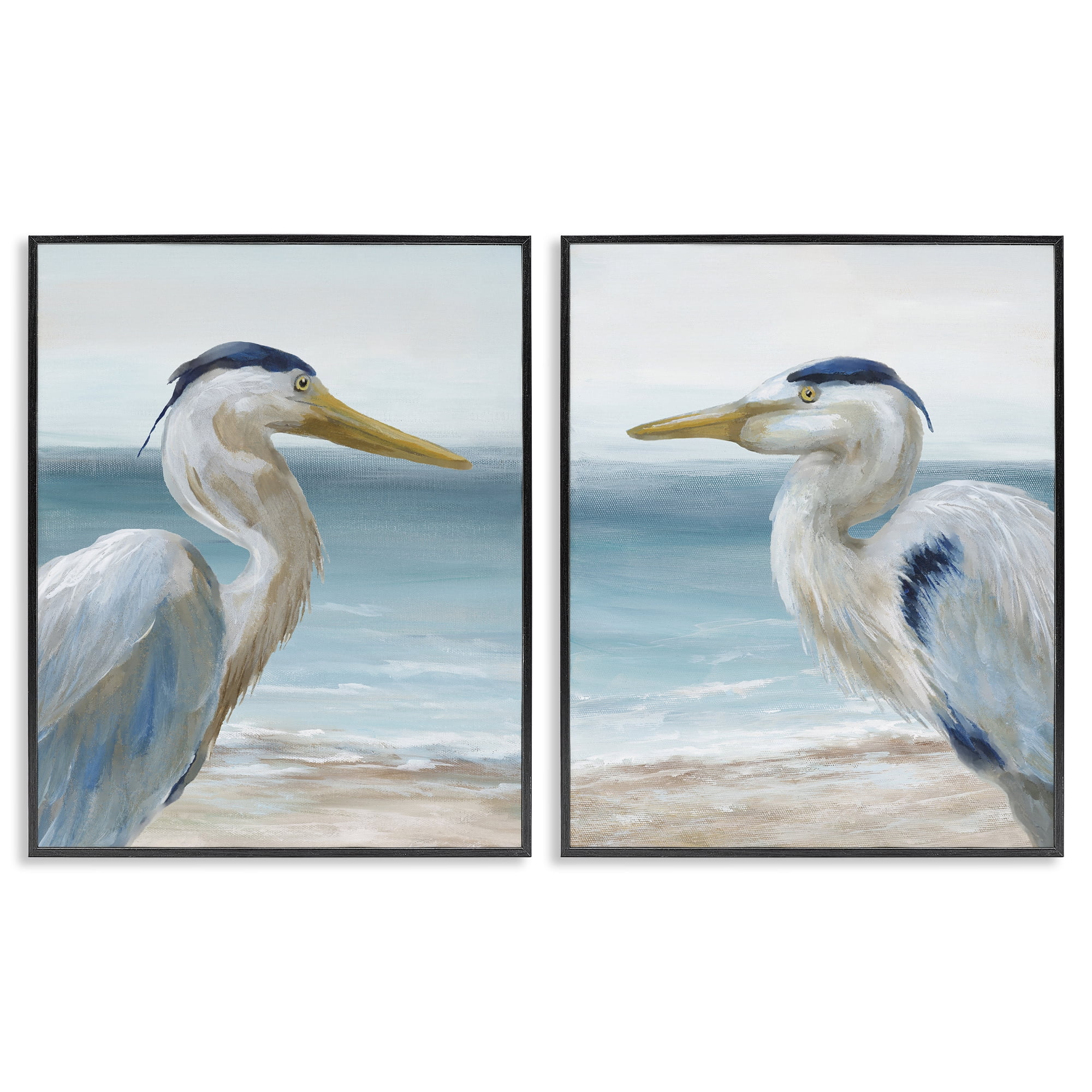 Stupell Industries Tranquil Gaze Herons 2 Piece Black Framed Giclee Art Set, design by Nan