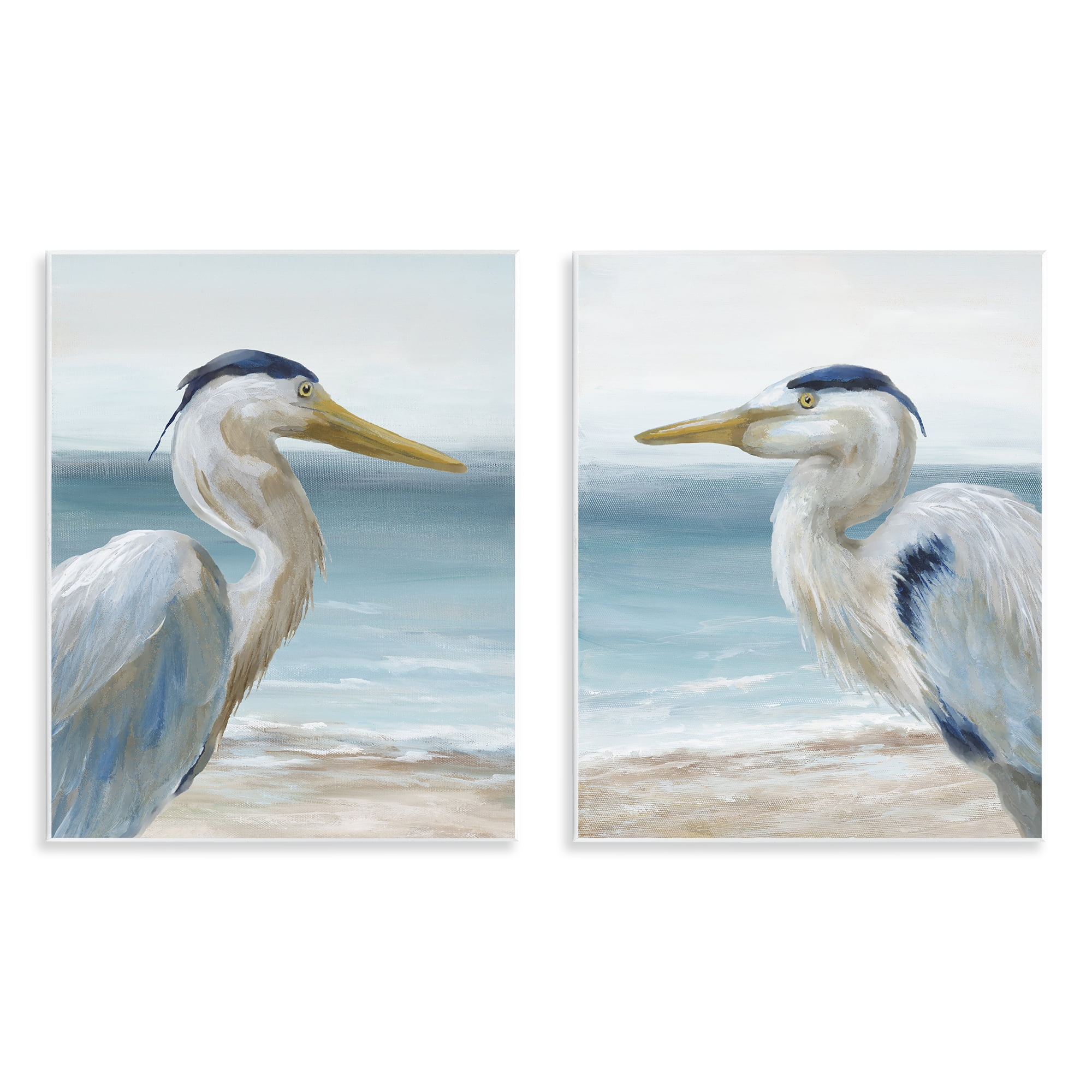 Stupell Industries Tranquil Gaze Herons 2 Piece Wall Plaque Art Set, design by Nan