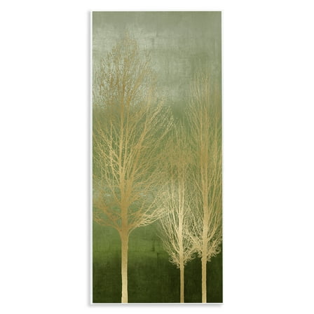 Stupell Industries Tranquil Gold Branches Landscape & Nature Painting Unframed Art Print Wall Art, 7 x 17