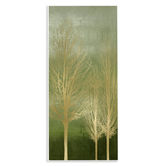 Stupell Industries Tranquil Gold Branches Landscape & Nature Painting Unframed Art Print Wall Art, 7 x 17