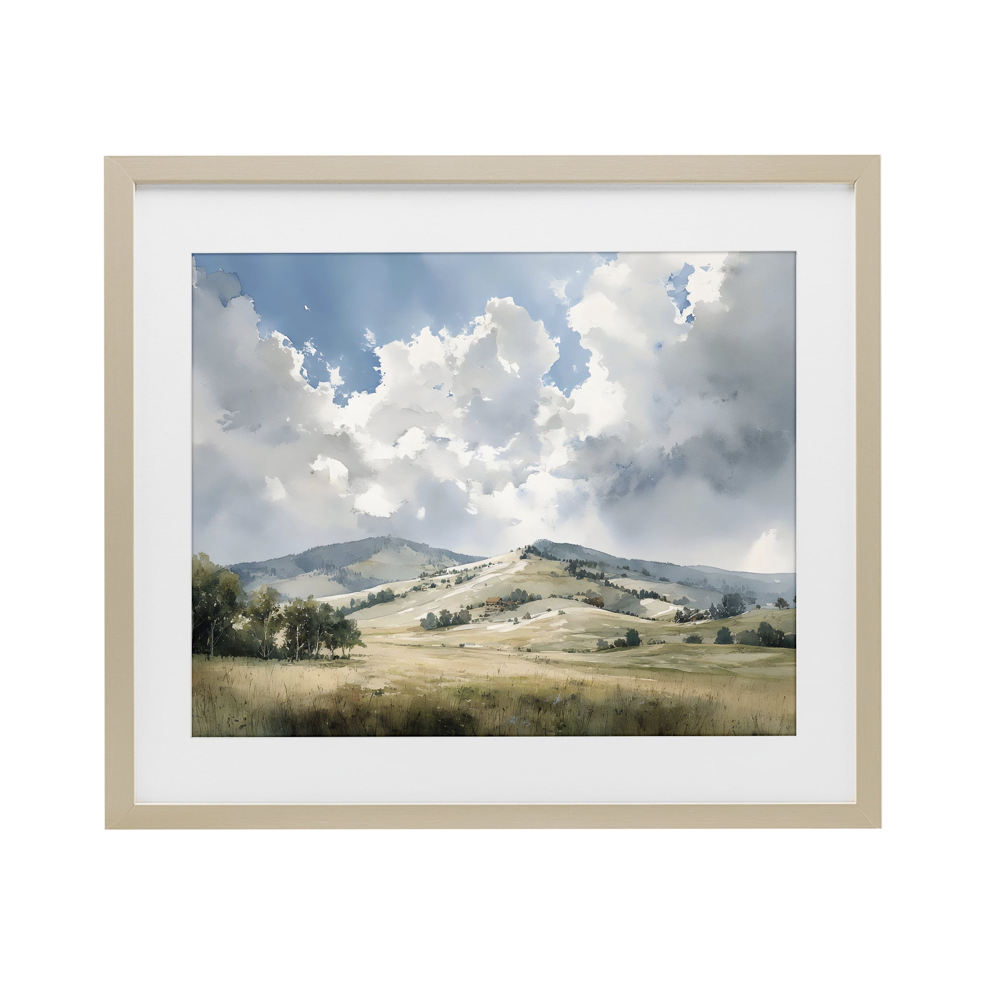 Stupell Industries Tranquil Hills Meadow Birch Framed Print Under Glass, design by Franklyn Gregory