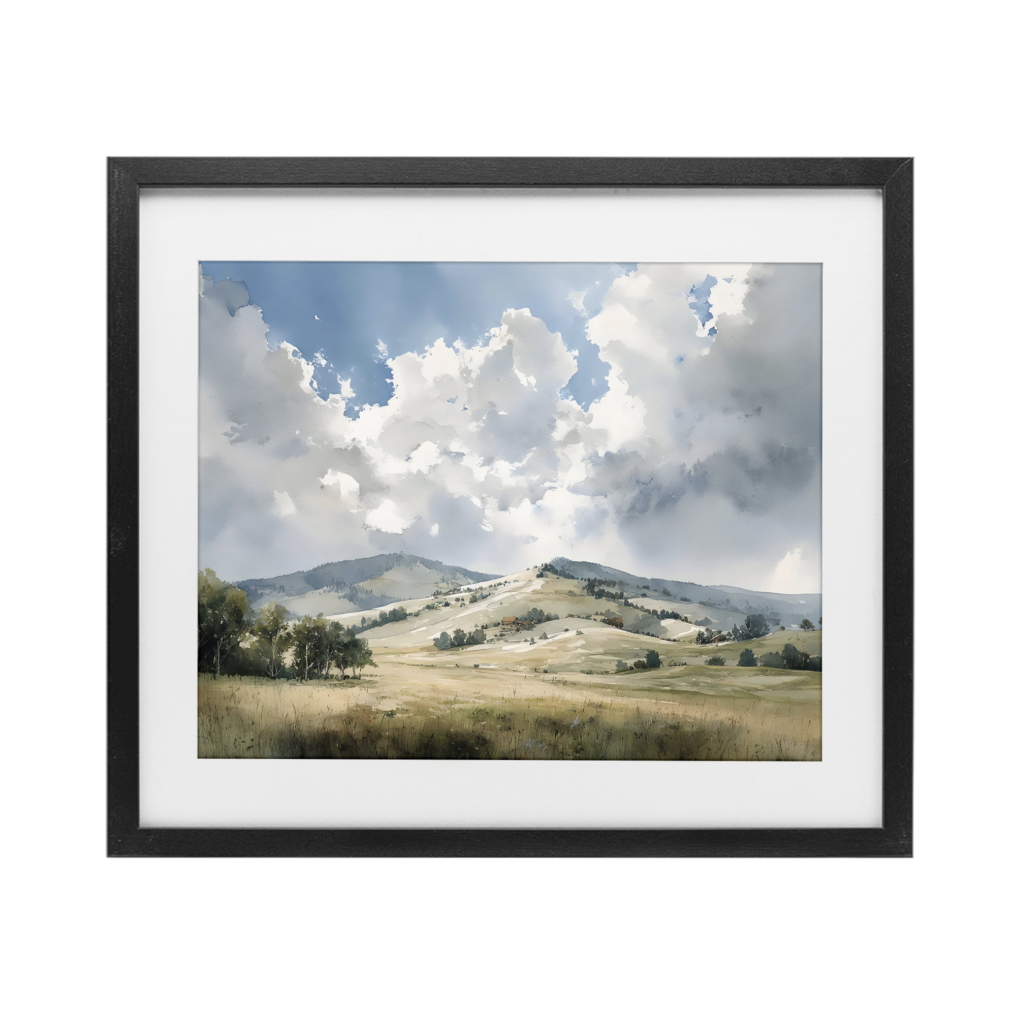 Stupell Industries Tranquil Hills Meadow Black Framed Print Under Glass, design by Franklyn Gregory