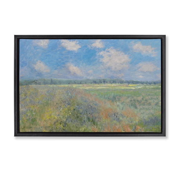 Stupell Industries Contemporary Tranquil Horizon Scattered Clouds Black Floating Frame Canvas Art, 31 x 21, by Seven Trees Design