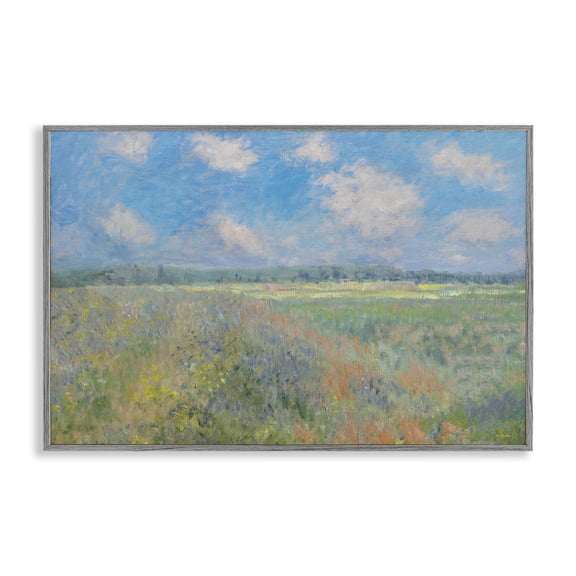 Stupell Industries Tranquil Horizon Scattered Clouds Gray Framed Giclee Art design by Seven Trees Design, 12 x 18