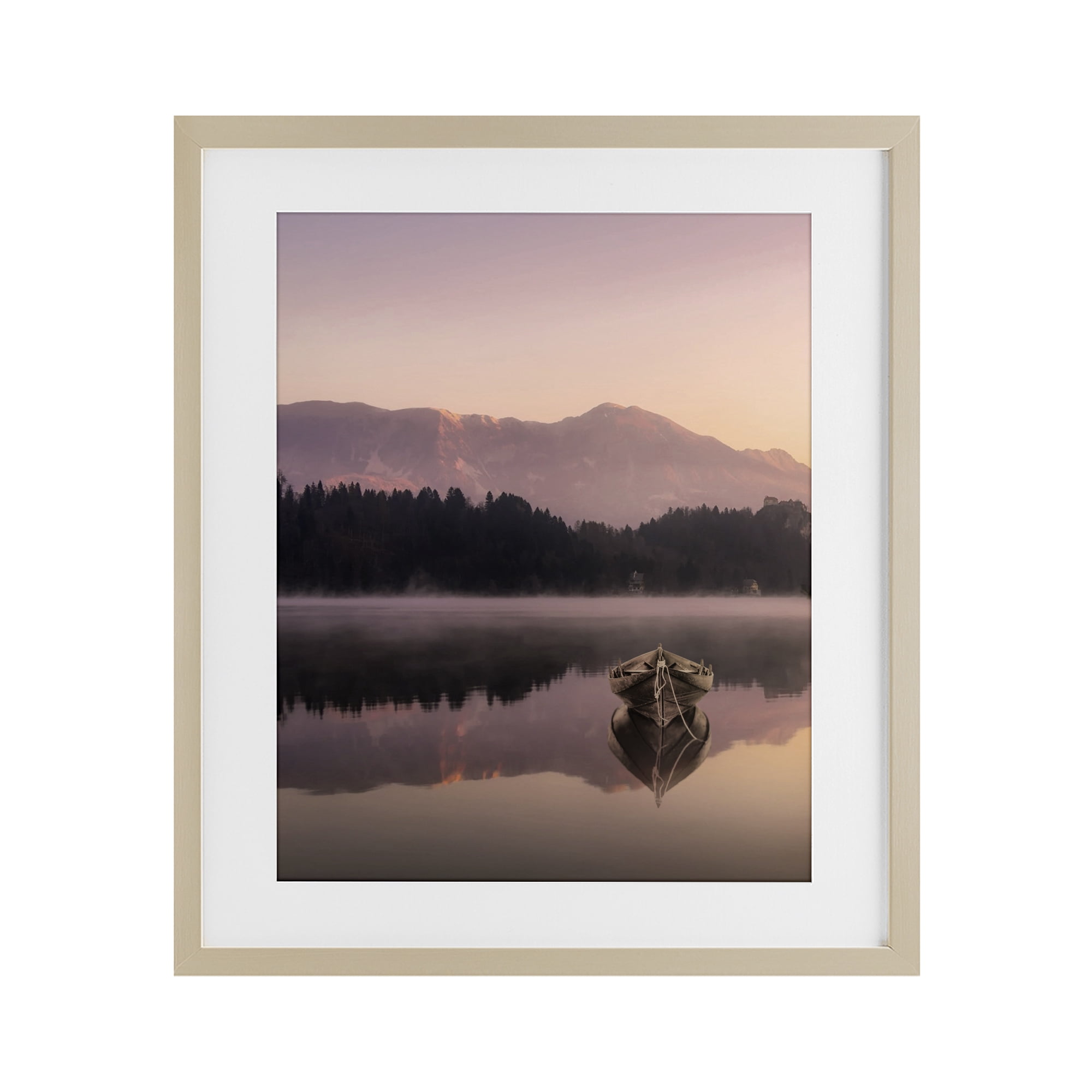Stupell Industries Tranquil Lake Sunsets Birch Framed Print Under Glass, design by Marcus Prime
