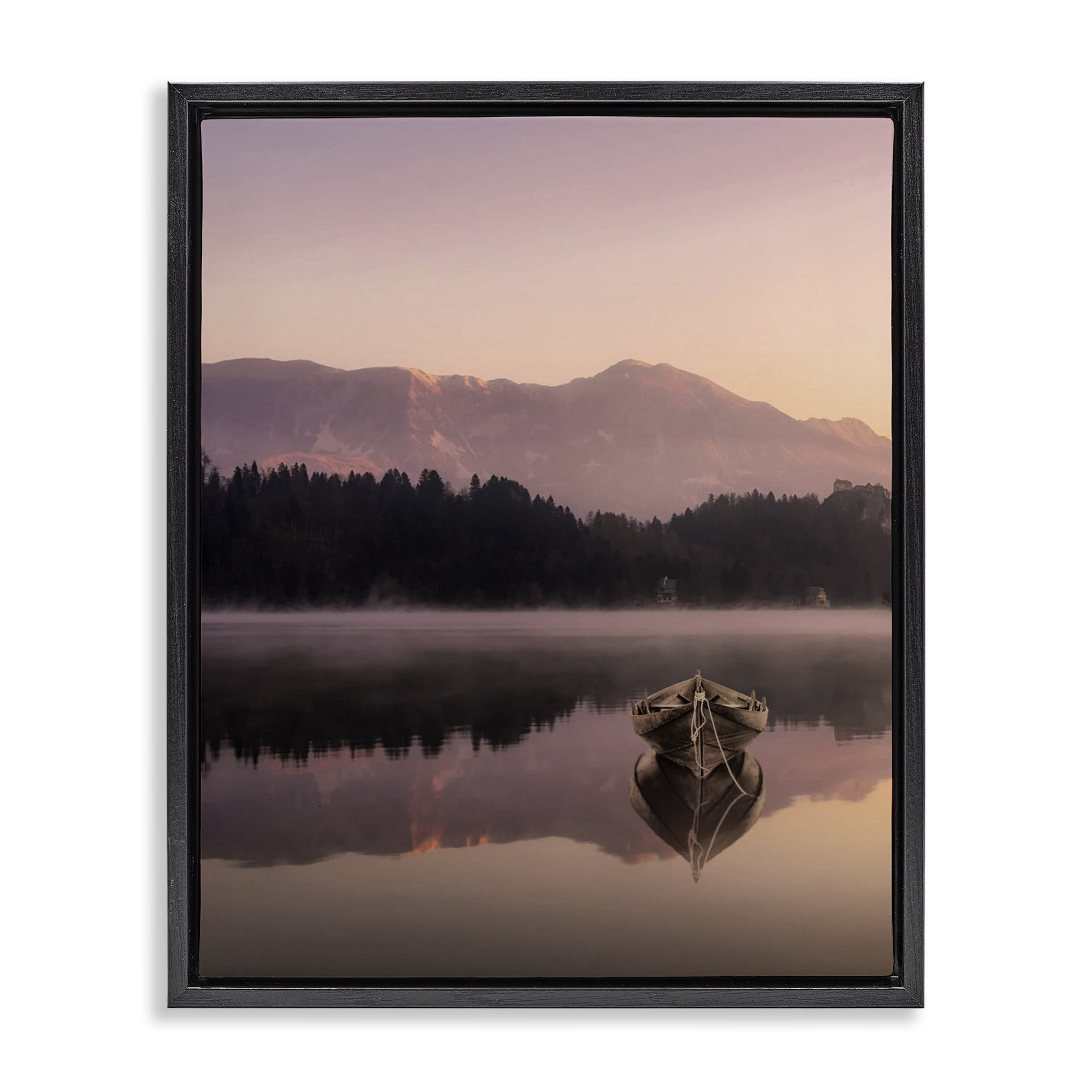 Stupell Industries Tranquil Lake Sunsets Black Framed Floater Canvas Wall Art, design by Marcus Prime
