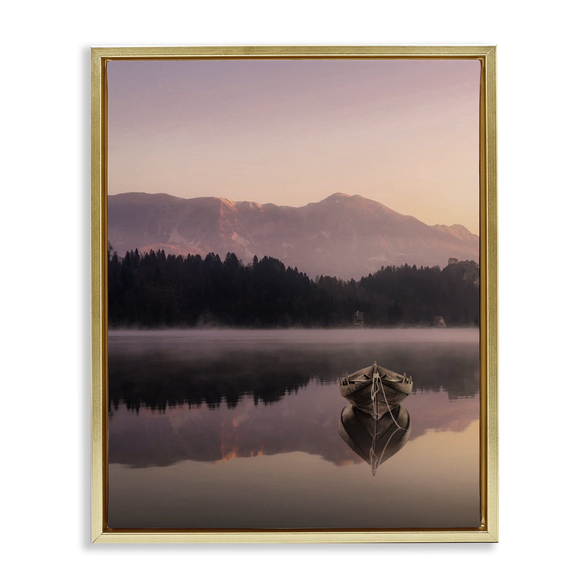 Stupell Industries Tranquil Lake Sunsets Gold Framed Floater Canvas Wall Art, design by Marcus Prime