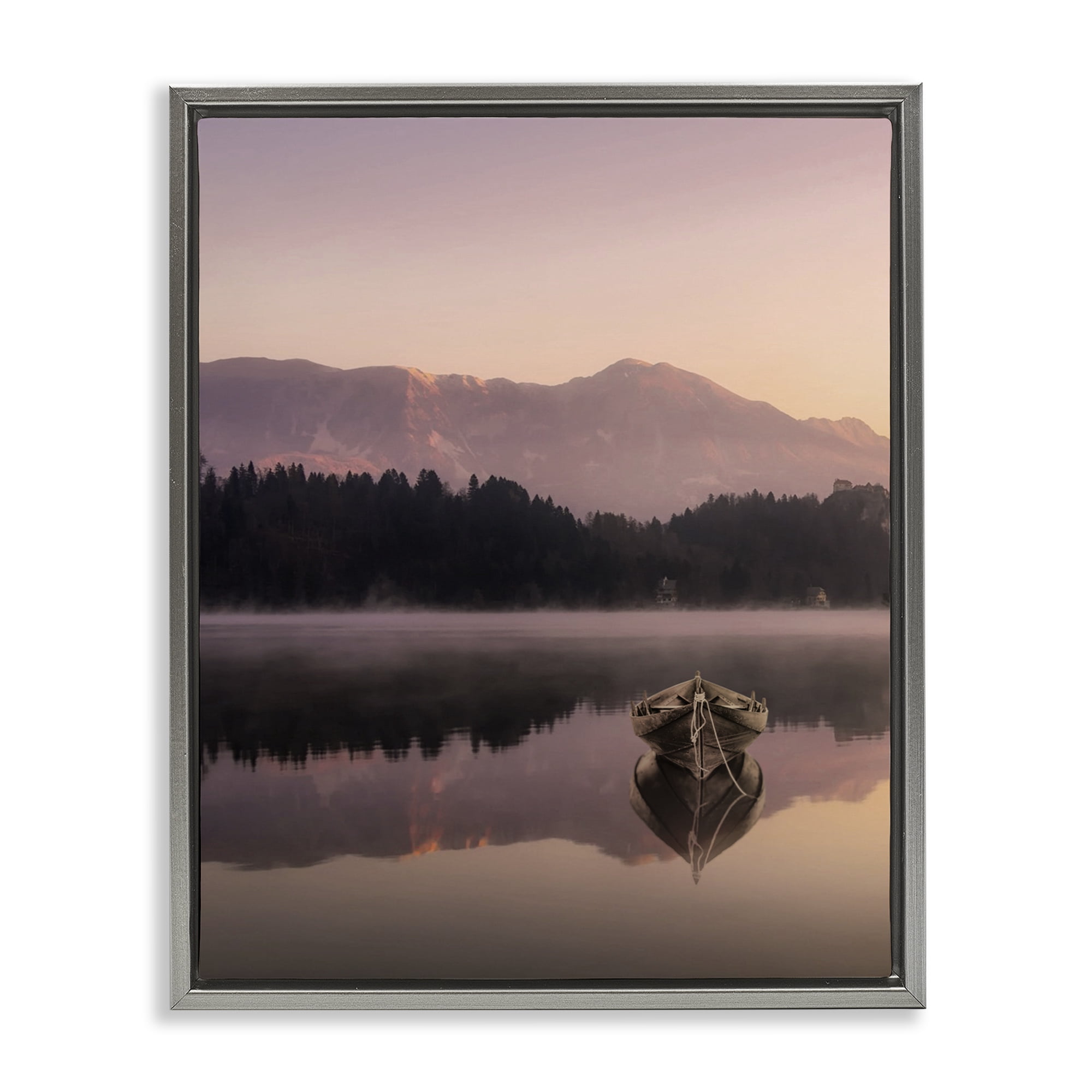 Stupell Industries Tranquil Lake Sunsets Gray Framed Floater Canvas Wall Art, design by Marcus Prime