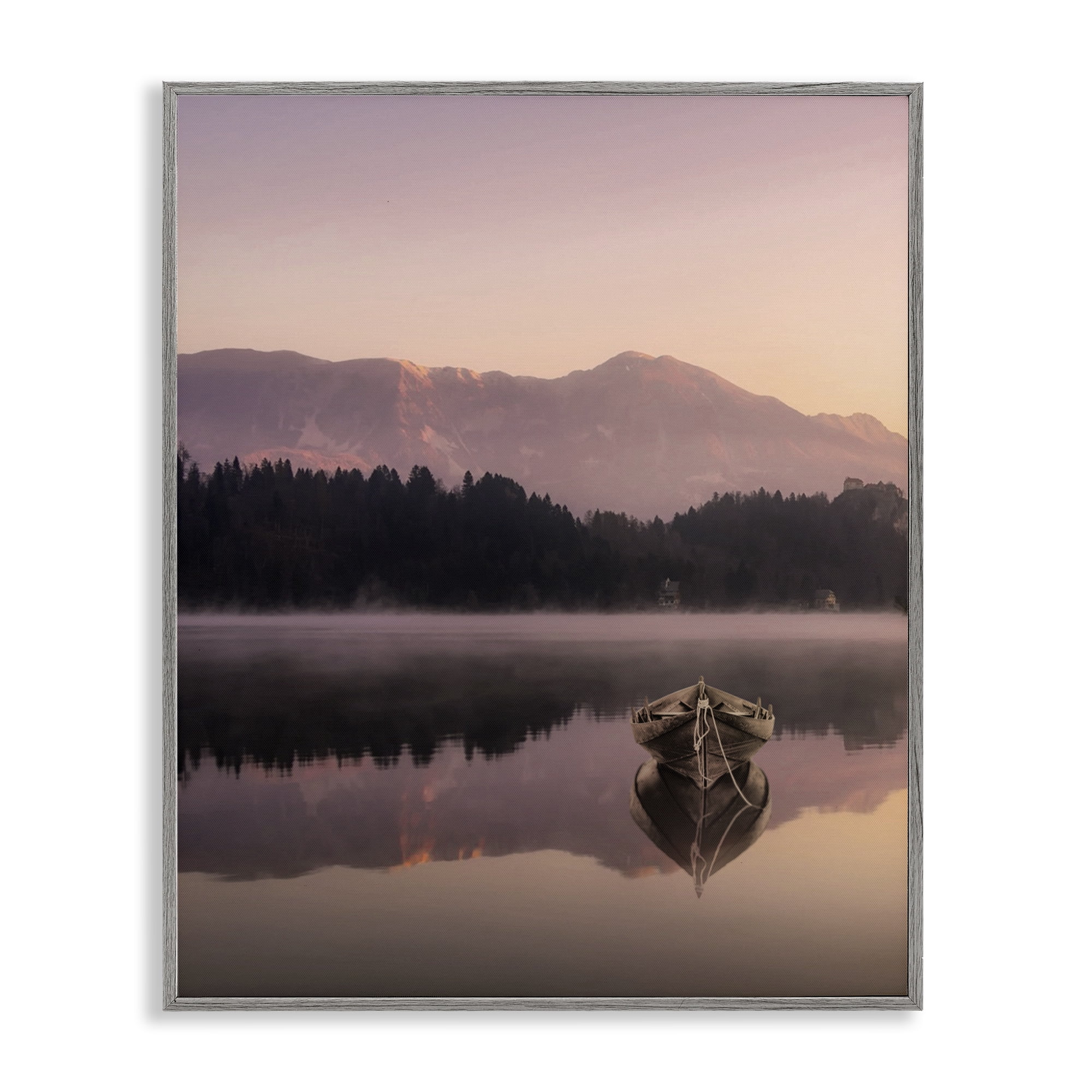 Stupell Industries Tranquil Lake Sunsets Gray Framed Giclee Art, design by Marcus Prime