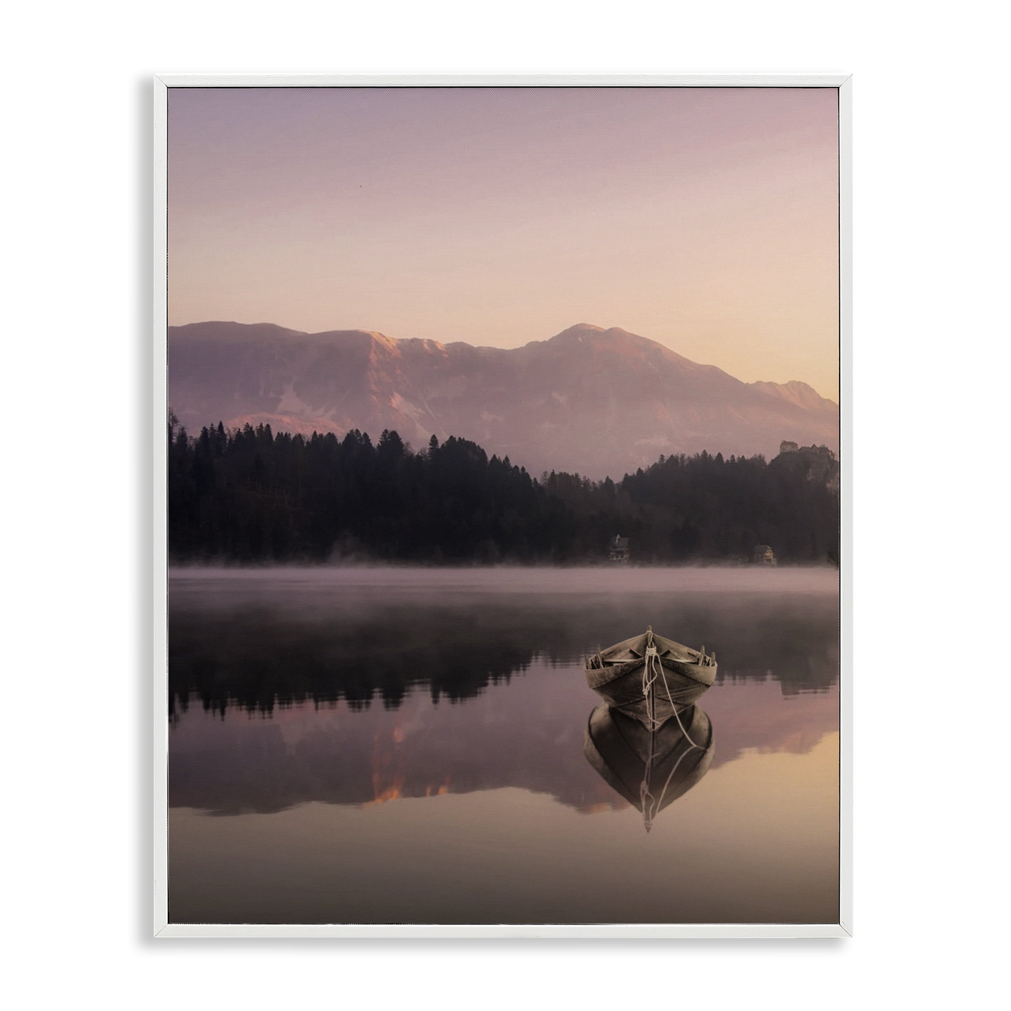 Stupell Industries Tranquil Lake Sunsets White Framed Giclee Art, design by Marcus Prime