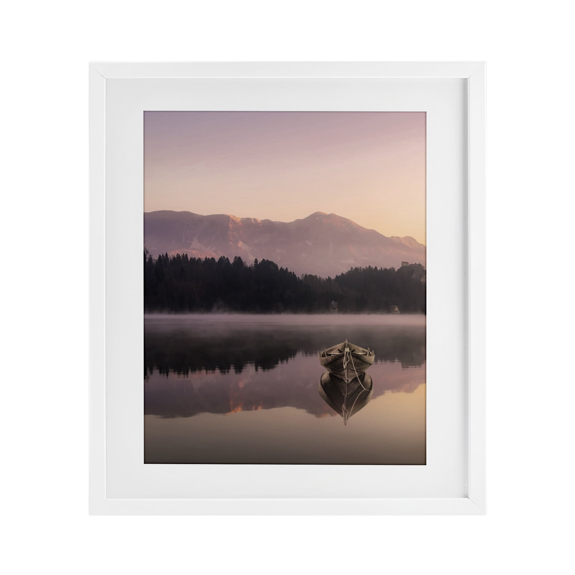 Stupell Industries Tranquil Lake Sunsets White Framed Print Under Glass, design by Marcus Prime