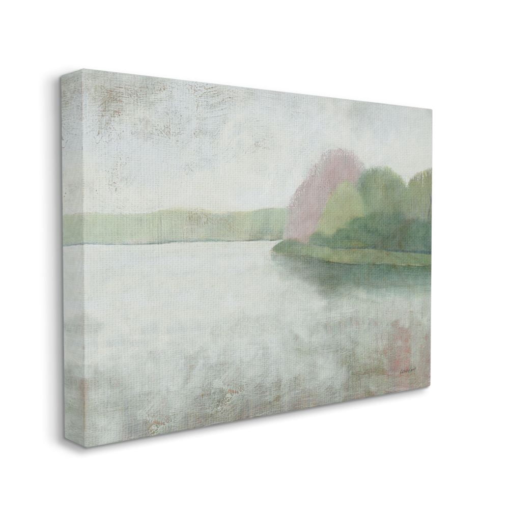 Stupell Industries Tranquil Lake and Island Landscape Soft Color Painting Canvas Wall Art Design by Kathrine Lovell, 24" x 30"