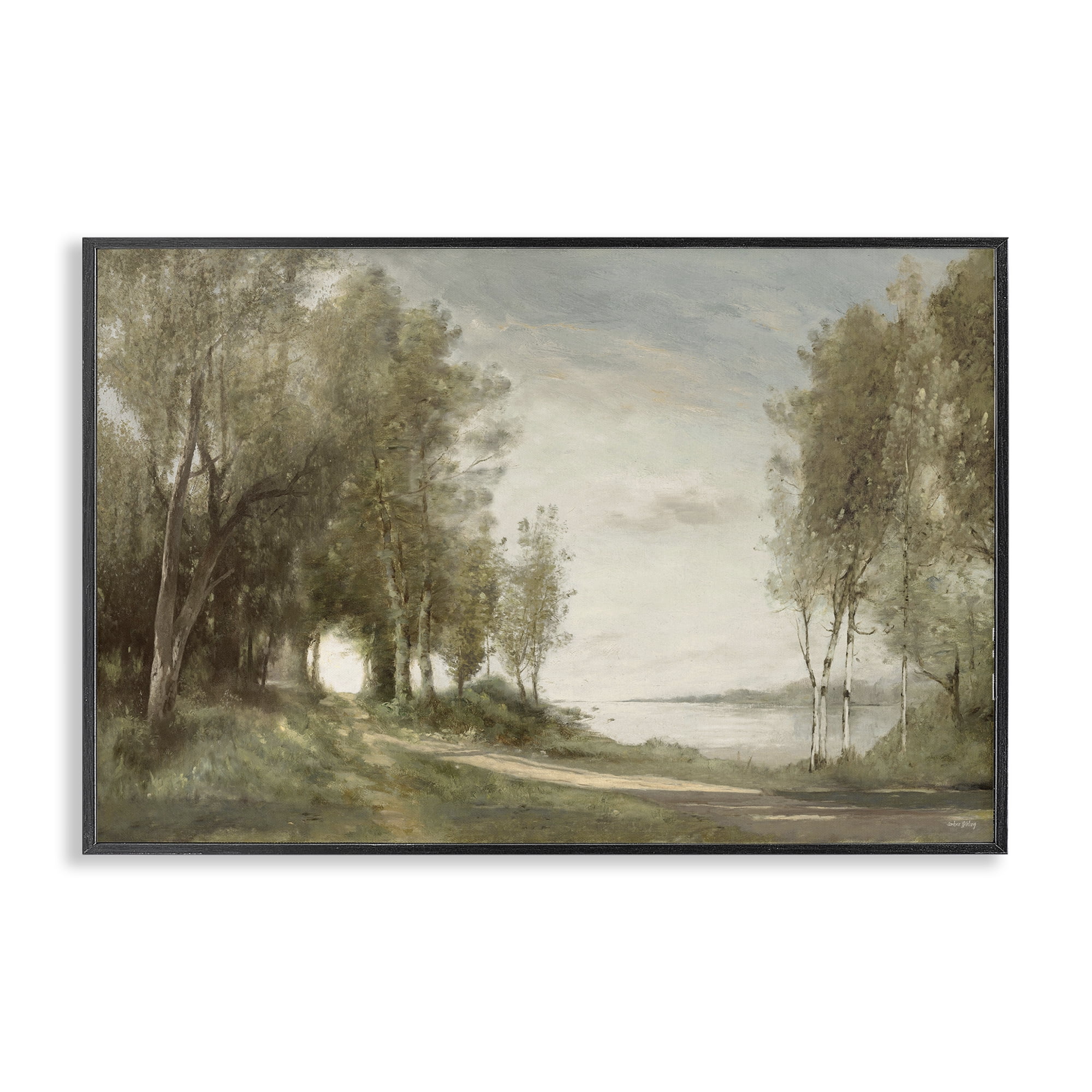 Stupell Industries Tranquil Lakeside Path Black Framed Giclee Art, design by Amber Sterling