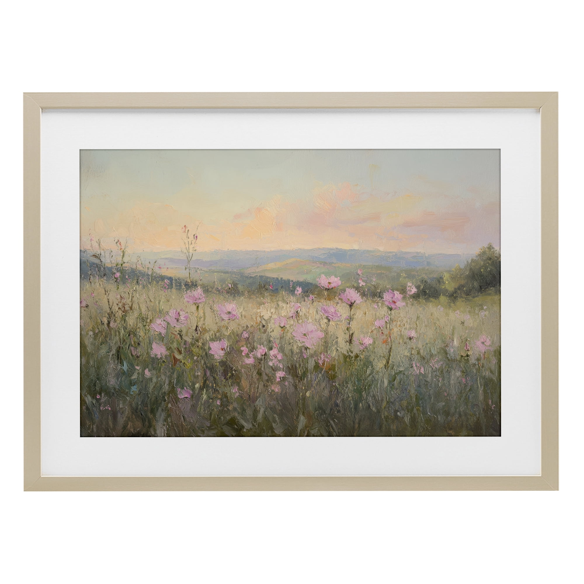 Stupell Industries Tranquil Meadow At Dawn Birch Framed Print Under Glass, design by Petal Prints Design