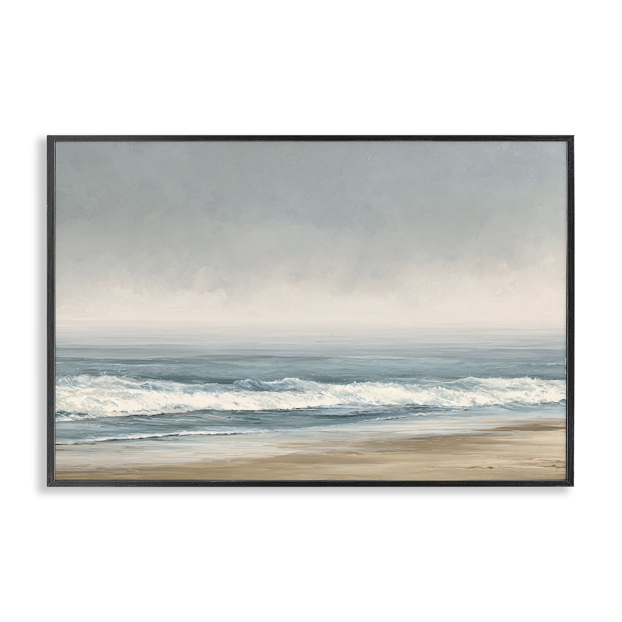 Stupell Industries Tranquil Mist Beachscape Black Framed Giclee Art, design by Jacky Ngan