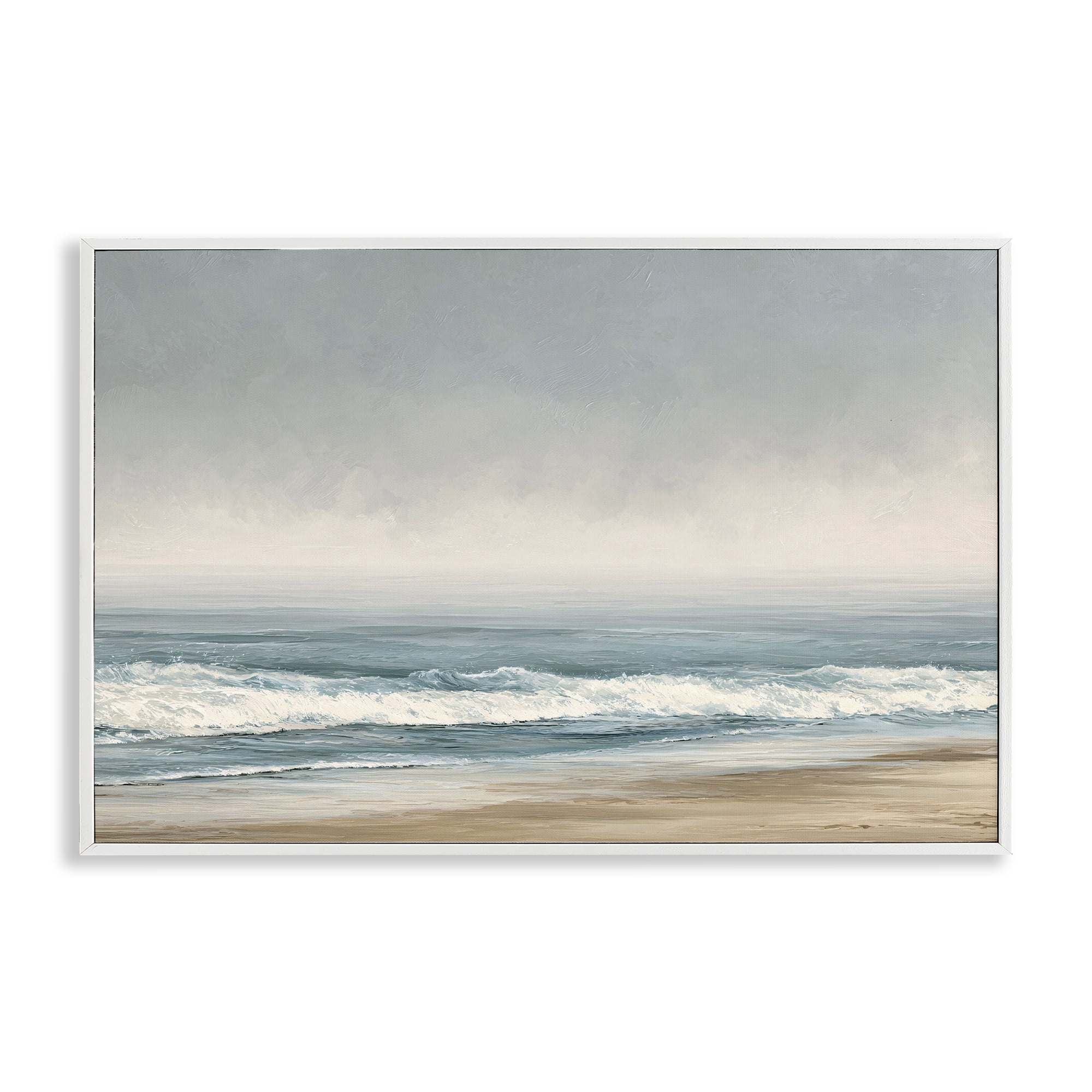Stupell Industries Tranquil Mist Beachscape White Framed Giclee Art, design by Jacky Ngan