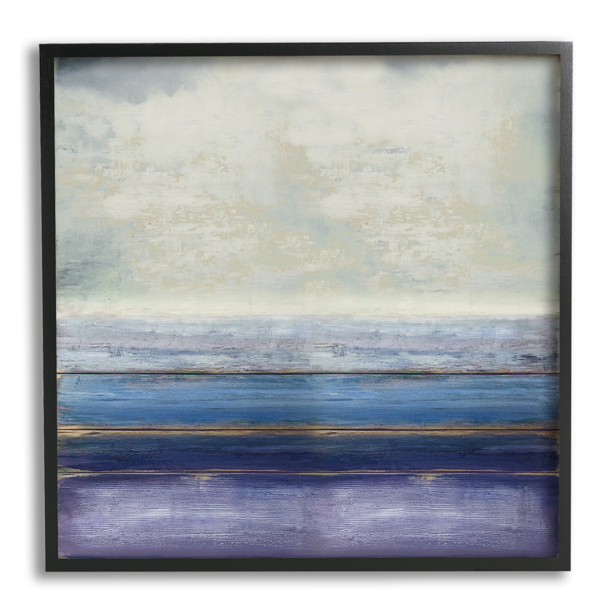Stupell Industries Tranquil Ocean Landscape Abstract Heavy Clouds Scene Painting Black Framed Art Print Wall Art, Design by Taylor Hamilton