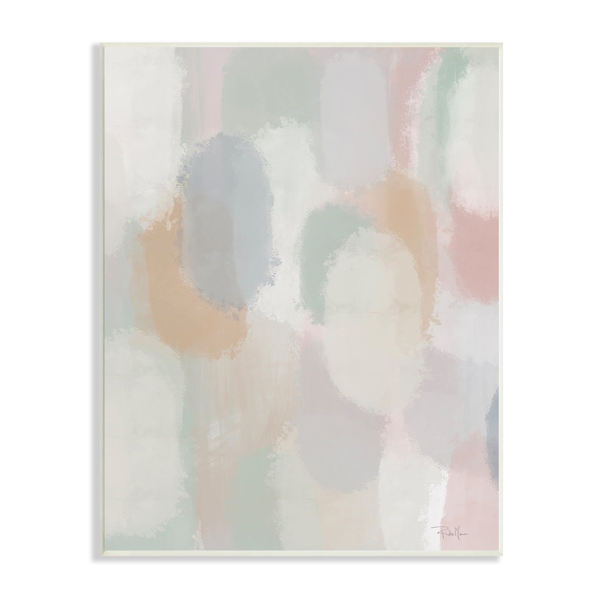 Stupell Industries Tranquil Pastel Abstract Painting Soft Pink Beige Shapes, 13 x 19,Design by Robin Maria