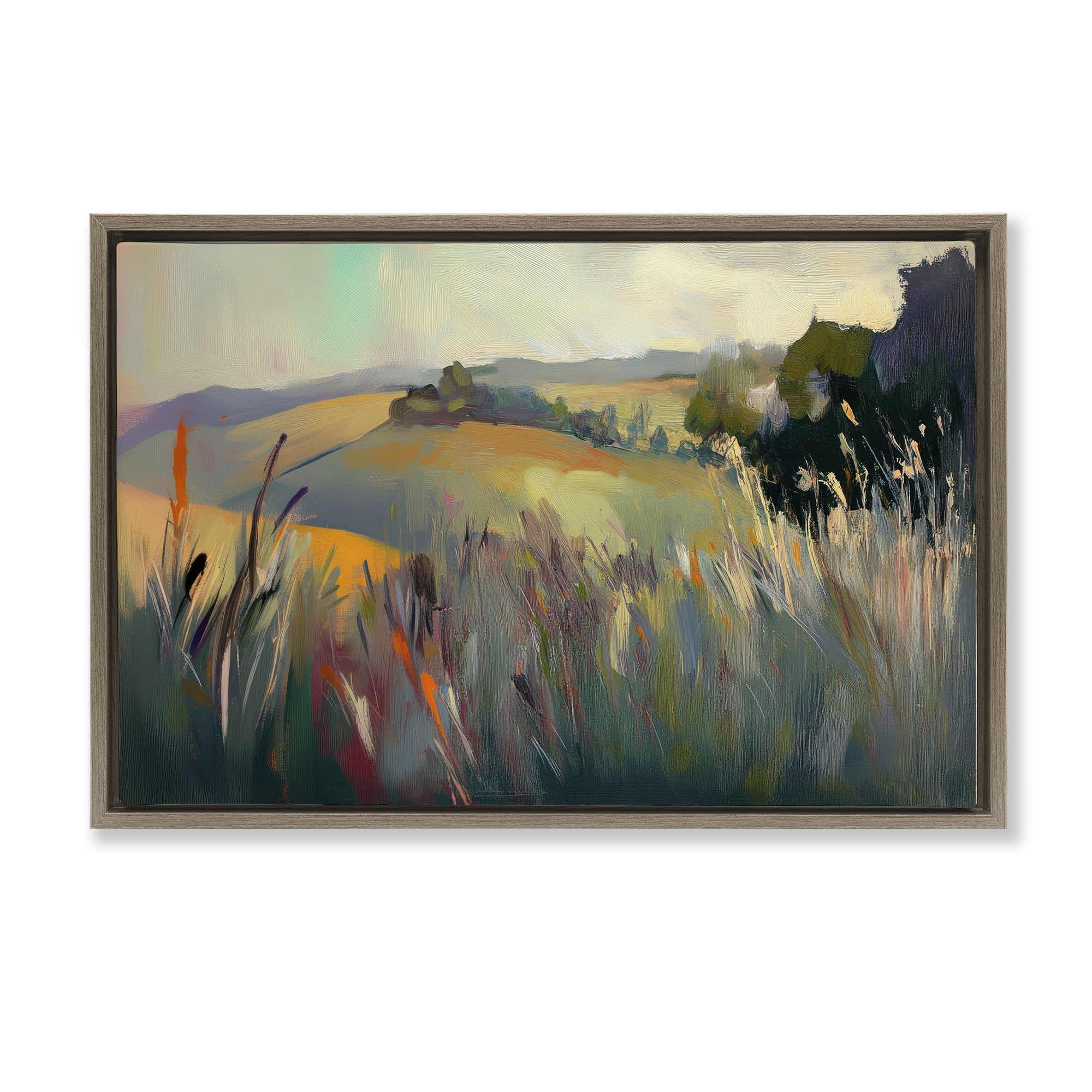 Stupell Industries Tranquil Plains Landscape Brown Framed Floater ...