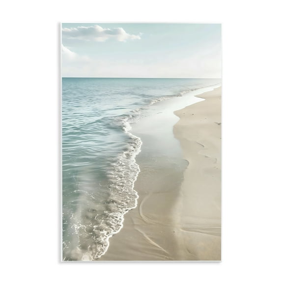 Stupell Industries Tranquil Receding Shoreline Beach Photography Unframed Art Print Wall Art, 13 x 19