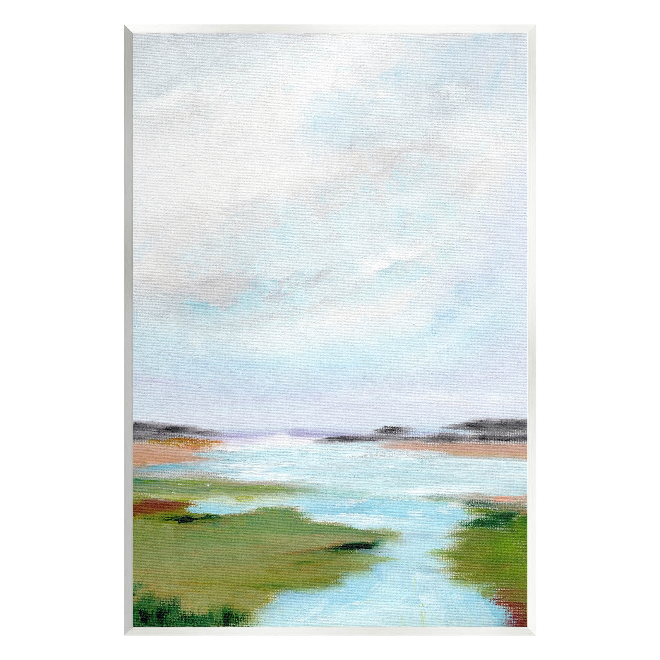 Stupell Industries Tranquil River Soft Dreamy Clouds Painting Unframed Art Print Wall Art, Design by Nikita Jariwala