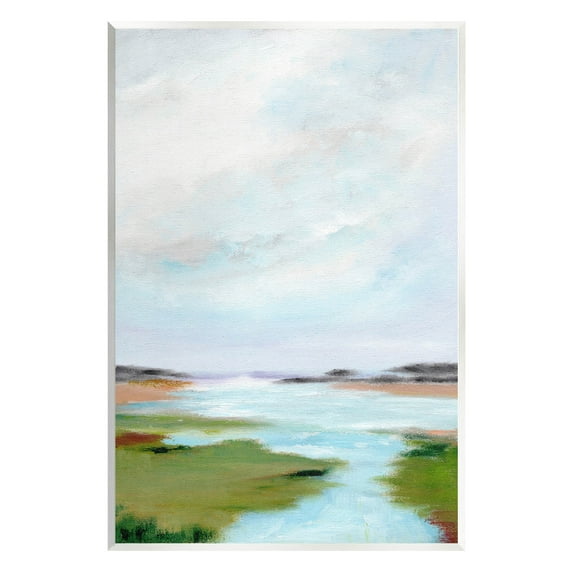 Stupell Industries Tranquil River Soft Dreamy Clouds Painting Unframed Art Print Wall Art, Design by Nikita Jariwala