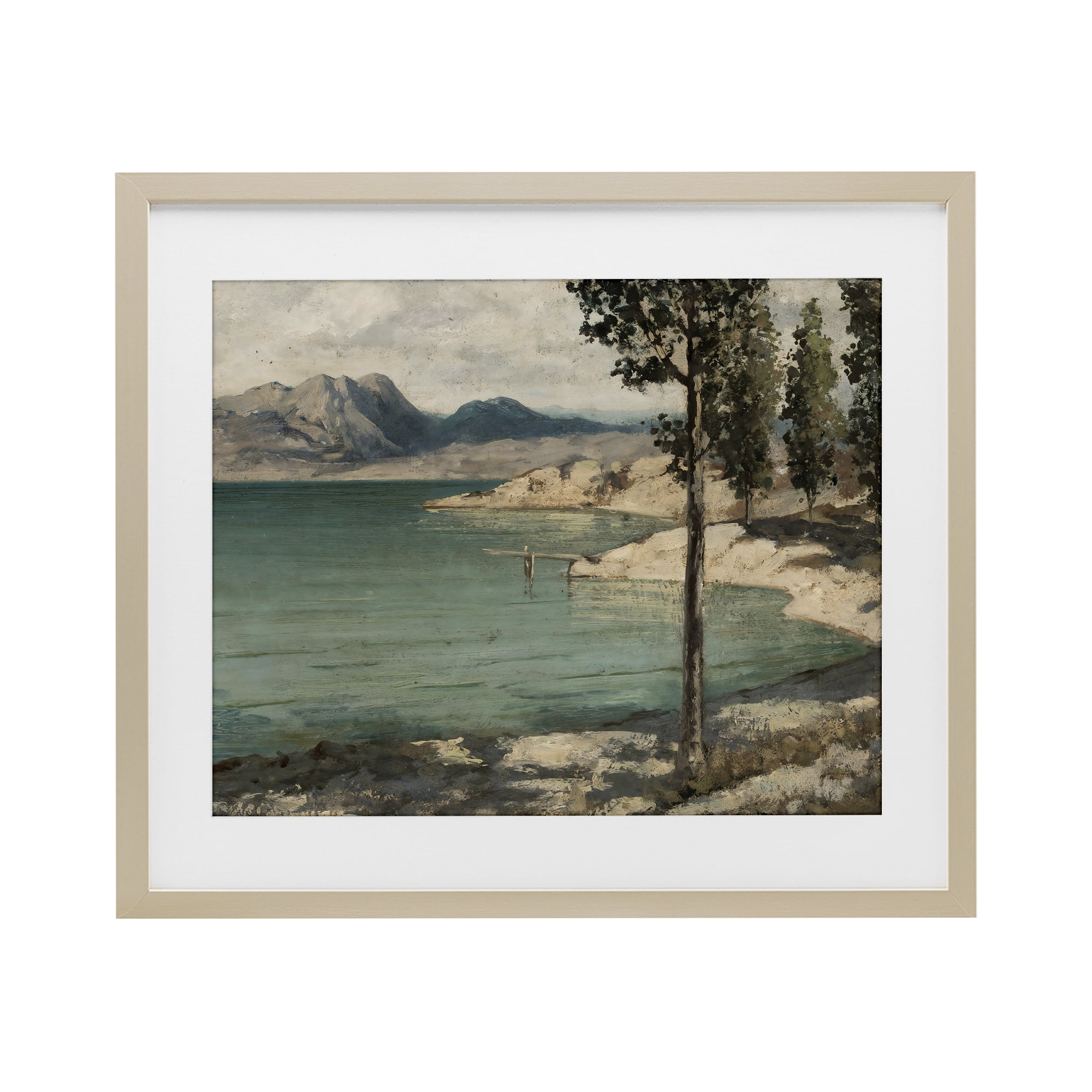 Stupell Industries Tranquil Shore with Trees Birch Framed Print Under Glass, design by Arlington Prints