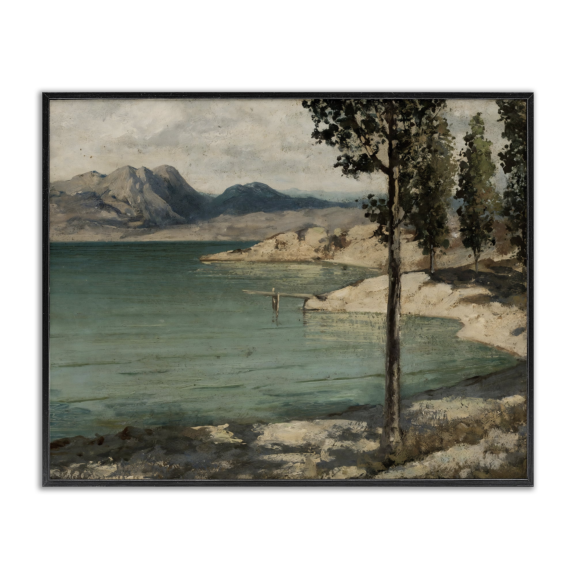 Stupell Industries Tranquil Shore with Trees Black Framed Giclee Art, design by Arlington Prints