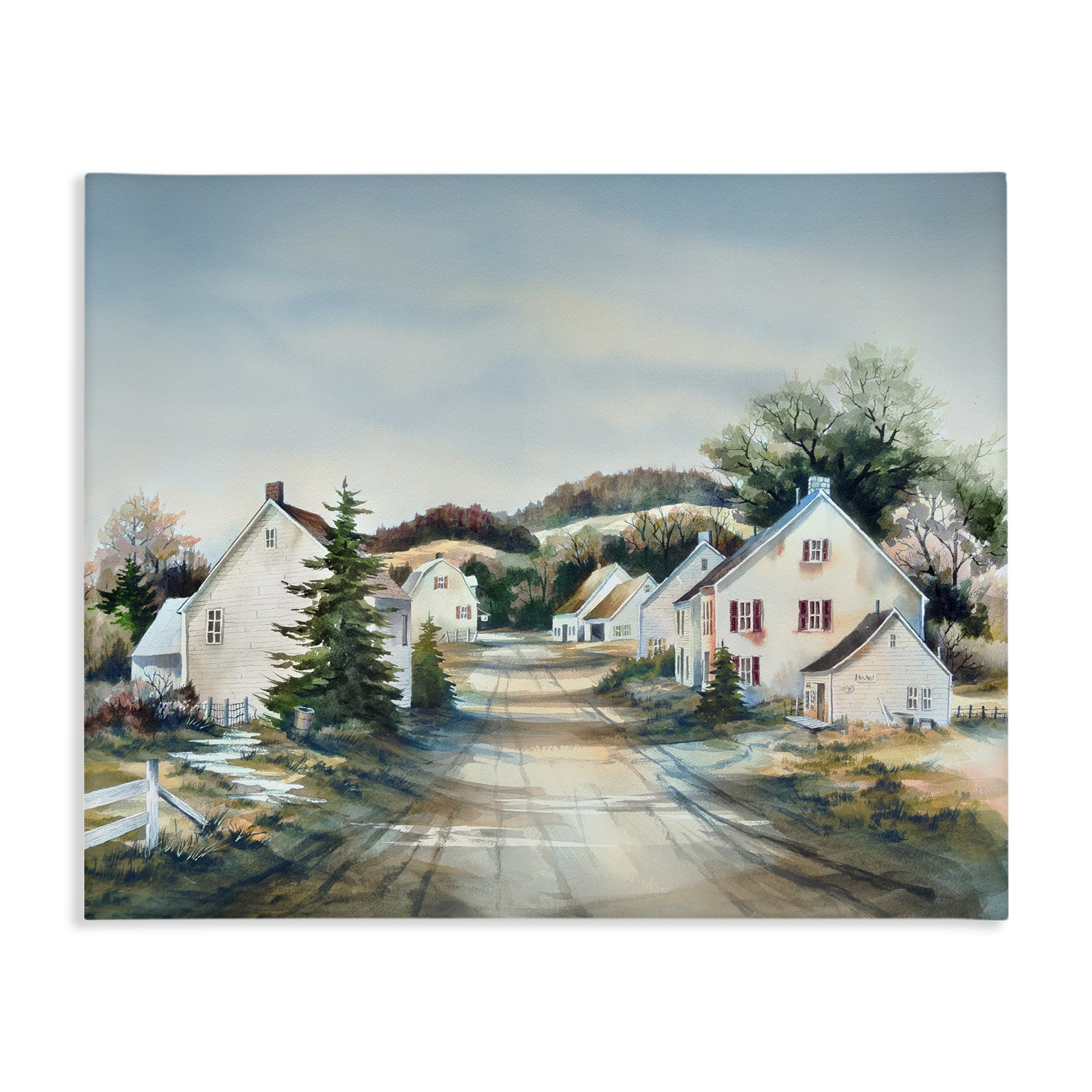 Stupell Industries Tranquil Village Road & Houses Canvas Wall Art, design by Owen Wexler