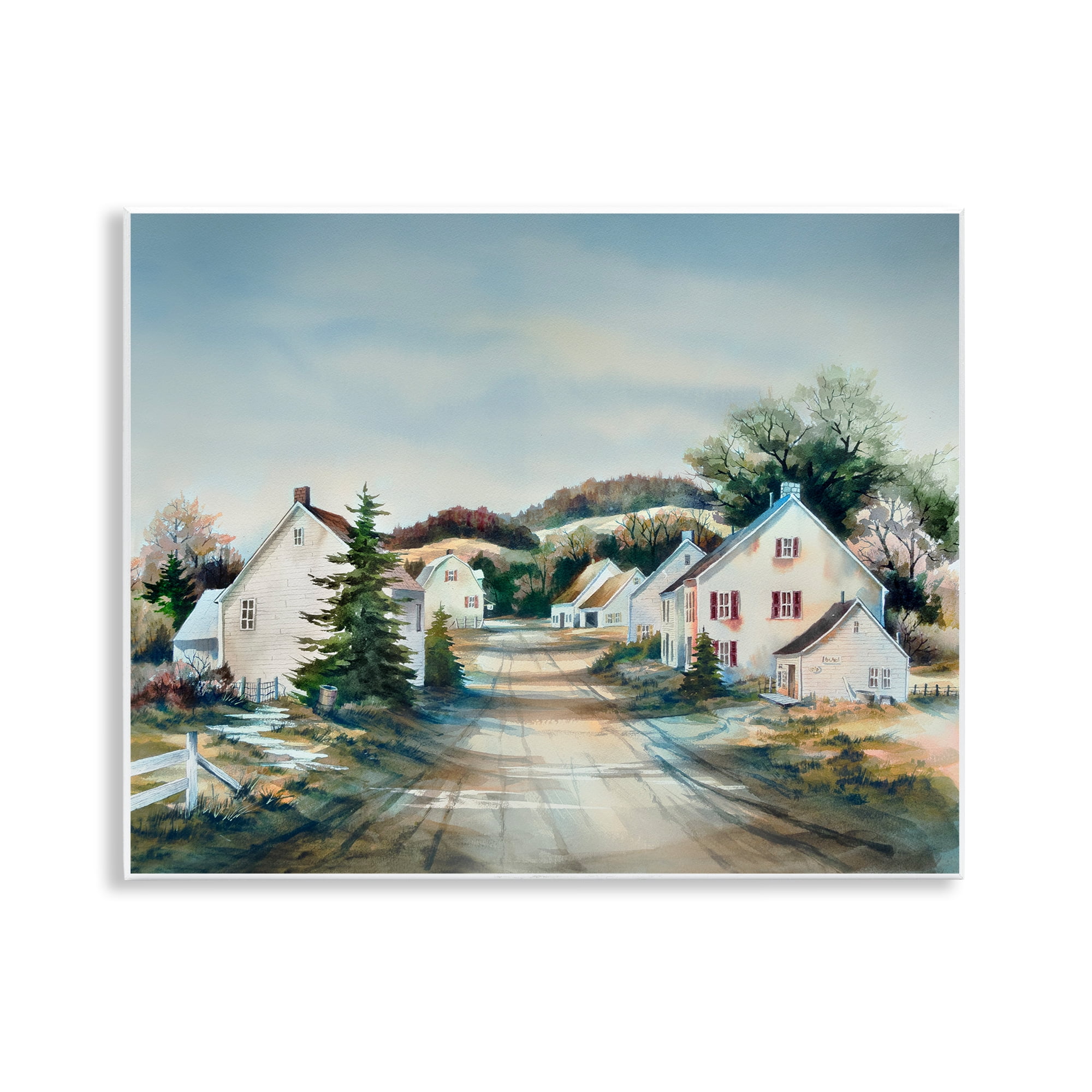 Stupell Industries Tranquil Village Road & Houses Wall Plaque Art, design by Owen Wexler